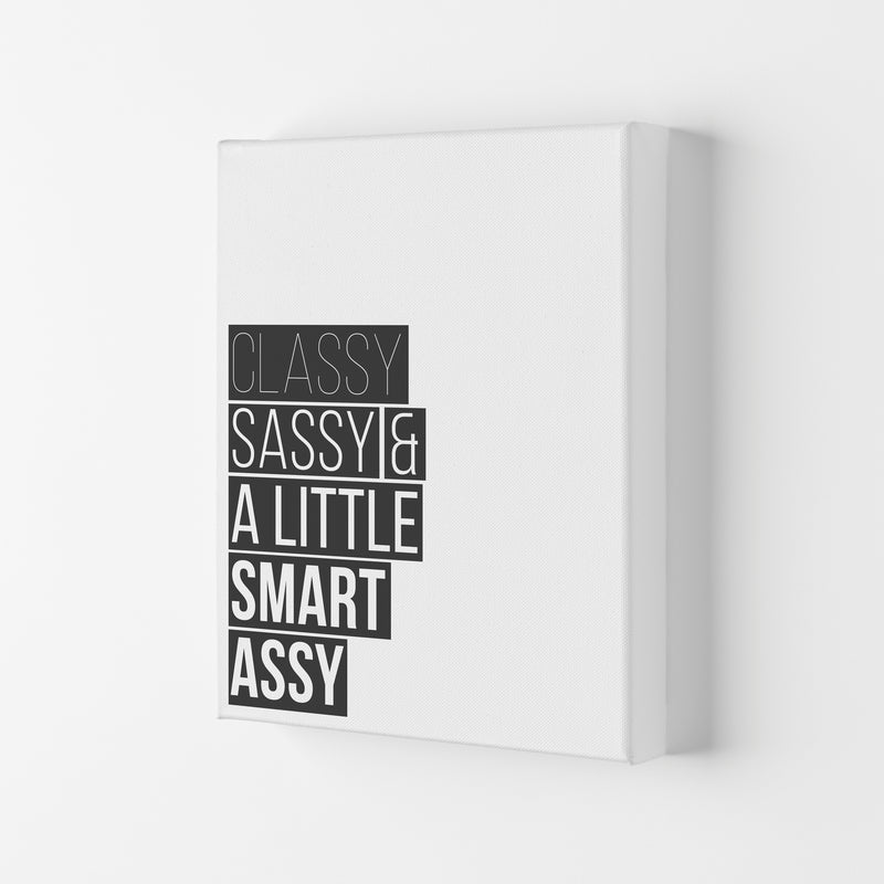 Classy Sassy & A Little Smart Assy Framed Typography Wall Art Print Canvas