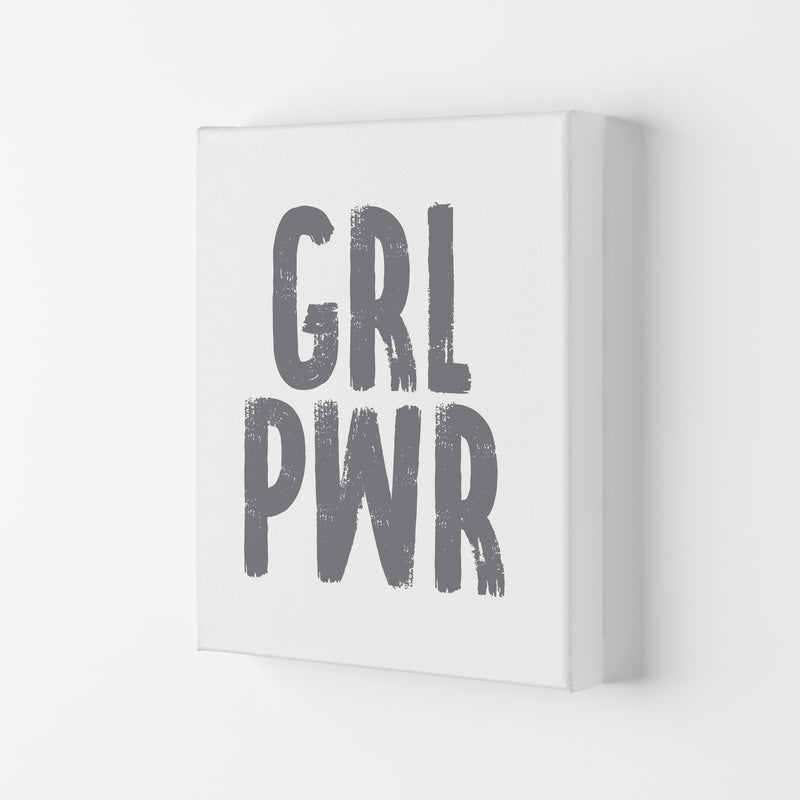 Girl Power Grey Framed Typography Wall Art Print Canvas