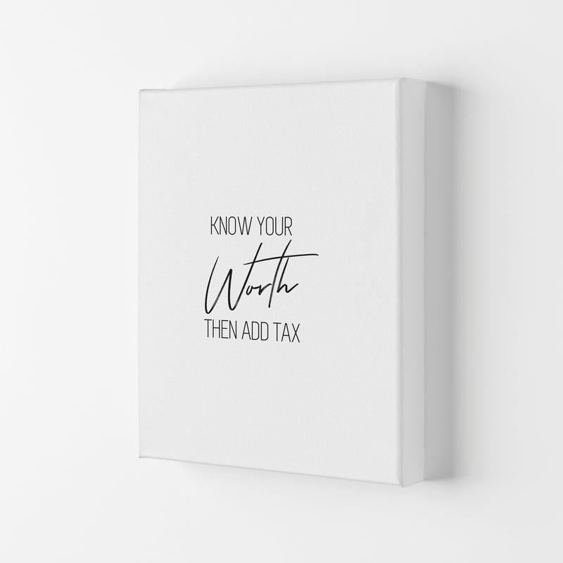Know Your Worth Framed Typography Wall Art Print Canvas