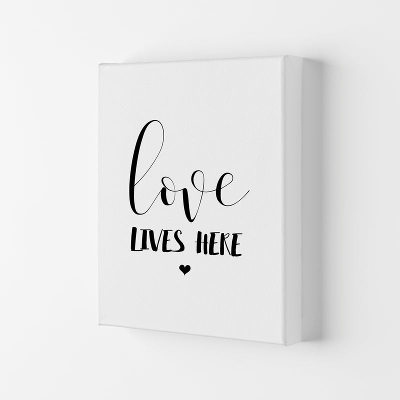 Love Lives Here Framed Typography Wall Art Print Canvas