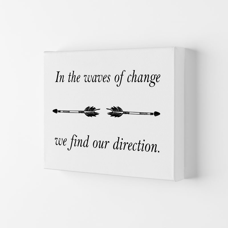 In The Waves Of Change, We Find Our Direction Framed Typography Wall Art Print Canvas