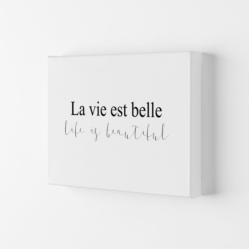 La Vie Est Belle Framed Typography Wall Art Print Canvas
