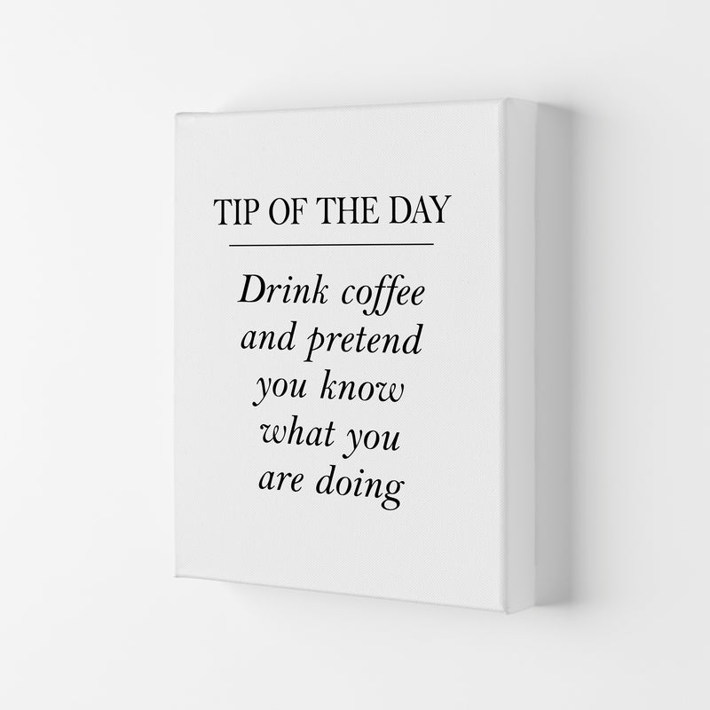 Tip Of The Day, Coffee Modern Print, Framed Kitchen Wall Art Canvas