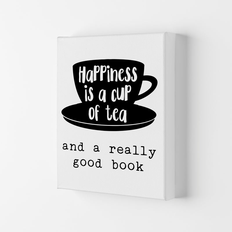 Happiness Is A Cup Of Tea Modern Print, Framed Kitchen Wall Art Canvas