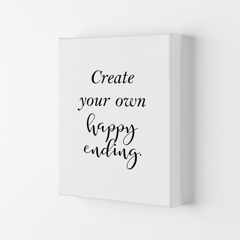 Create Your Own Happy Ending Framed Typography Wall Art Print Canvas