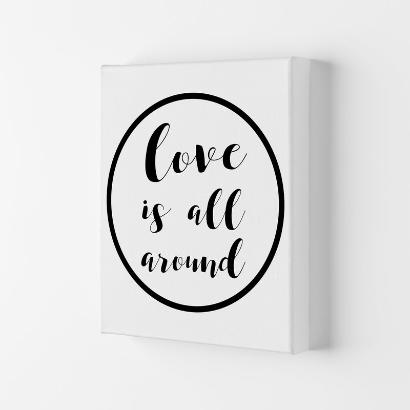 Love Is All Around Framed Typography Wall Art Print Canvas