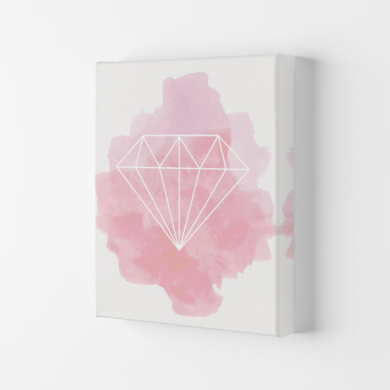 Geo Diamond Pink Watercolour Modern Print Canvas