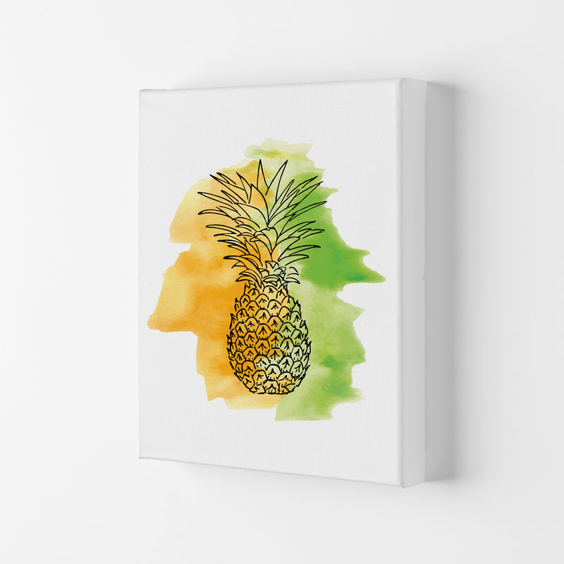Orange And Green Pineapple Watercolour Modern Print Canvas