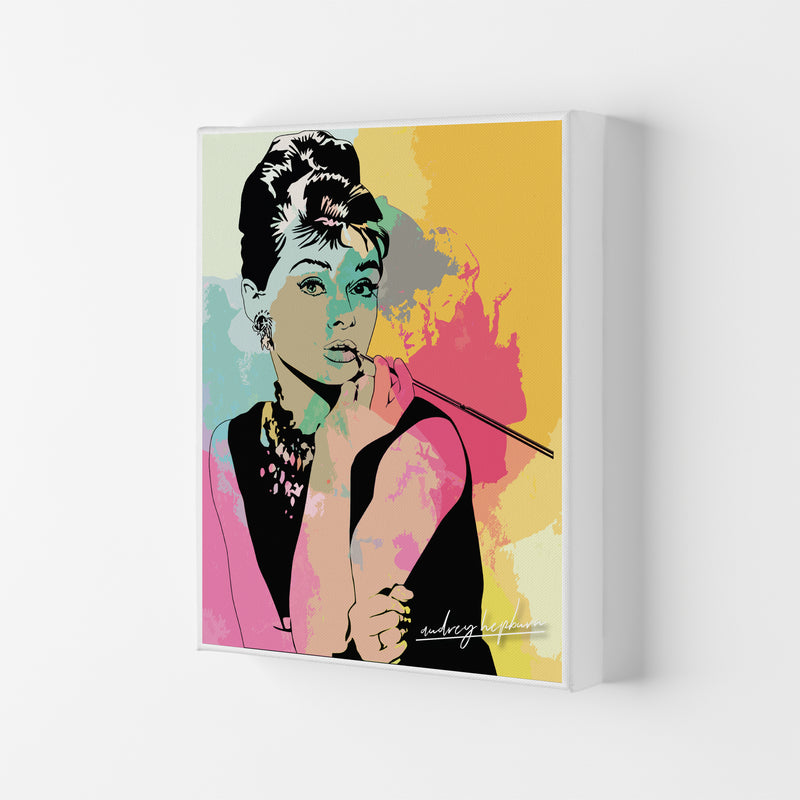 Audrey Hepburn In Colour Modern Print Canvas