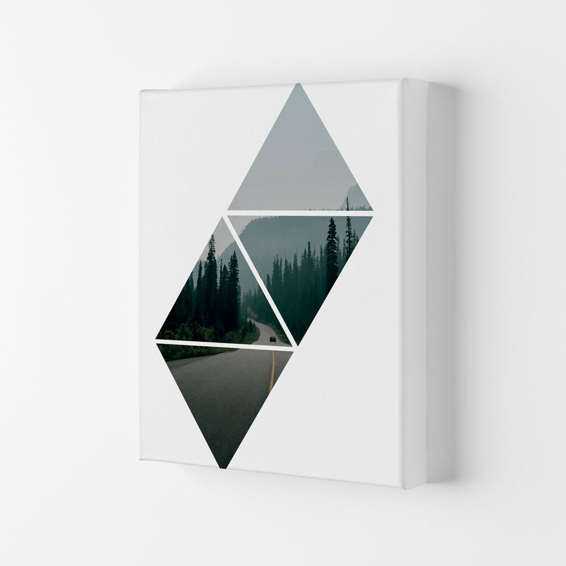 Abstract Triangles And Forest Modern Print Canvas