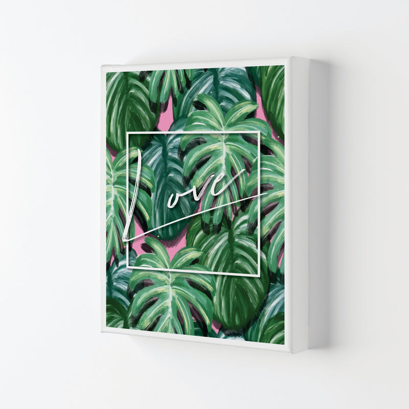 Love Green Leaves Modern Print, Framed Botanical & Nature Art Print Canvas