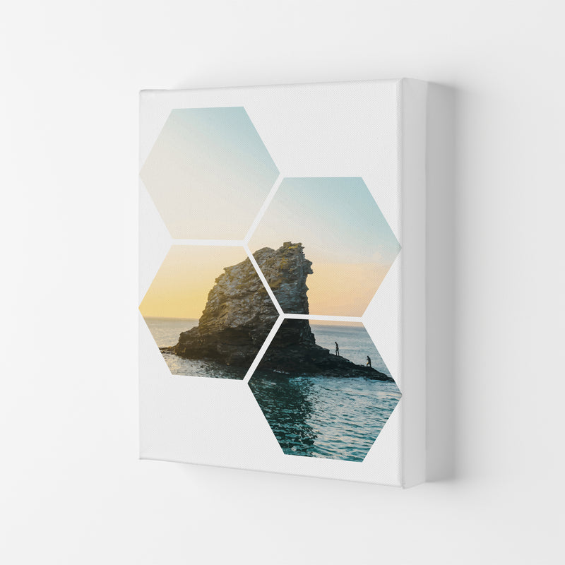 Abstract Hex Island And Sea Modern Print Canvas