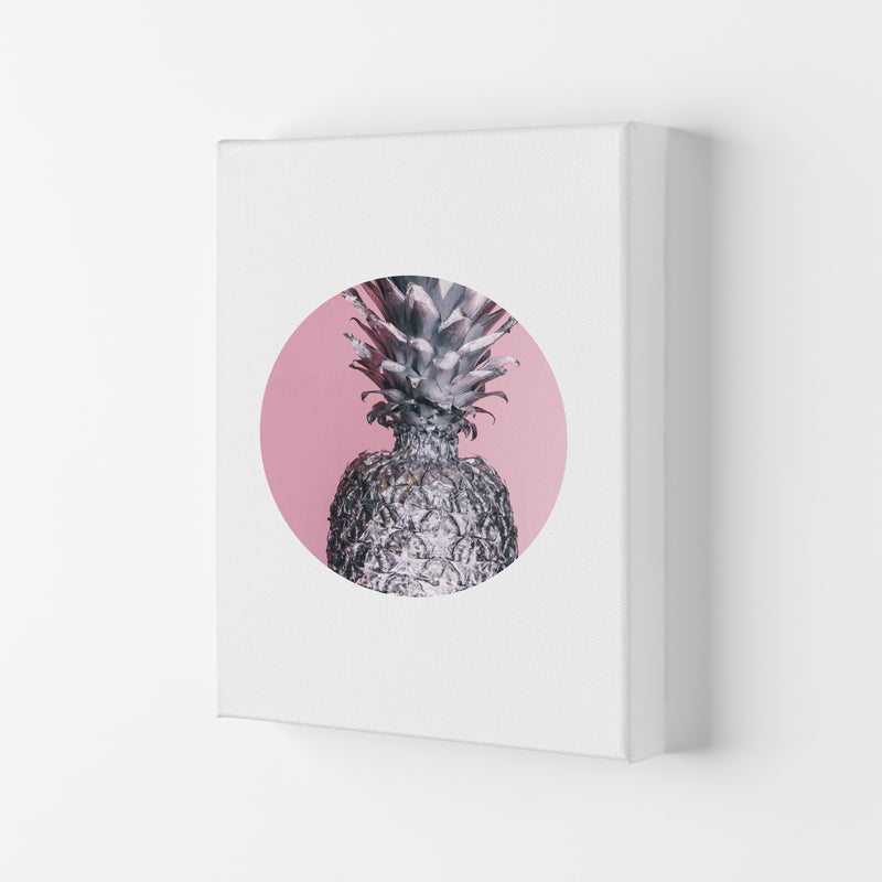 Pineapple Pink Circle Modern Print Canvas