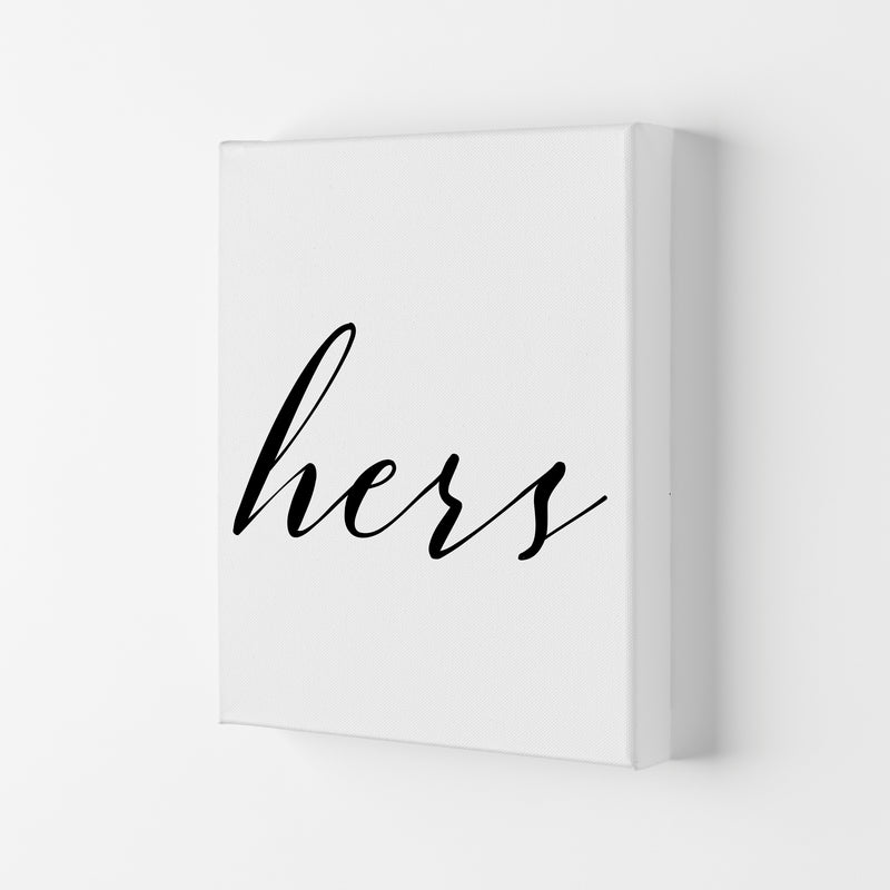 Hers Framed Typography Wall Art Print Canvas