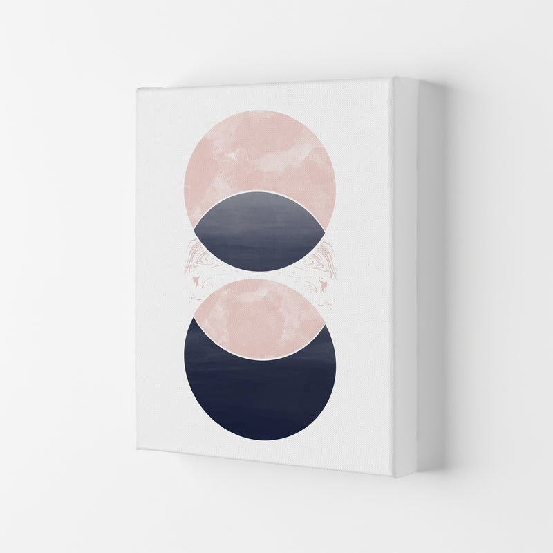 Navy And Marble Pink 1 Art Print by Pixy Paper Canvas