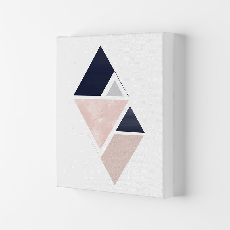Navy And Marble Pink 3 Art Print by Pixy Paper Canvas