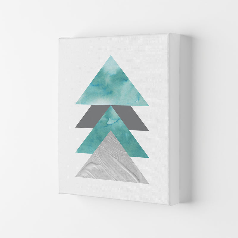 Marble Teal And Silver 2 Art Print by Pixy Paper Canvas