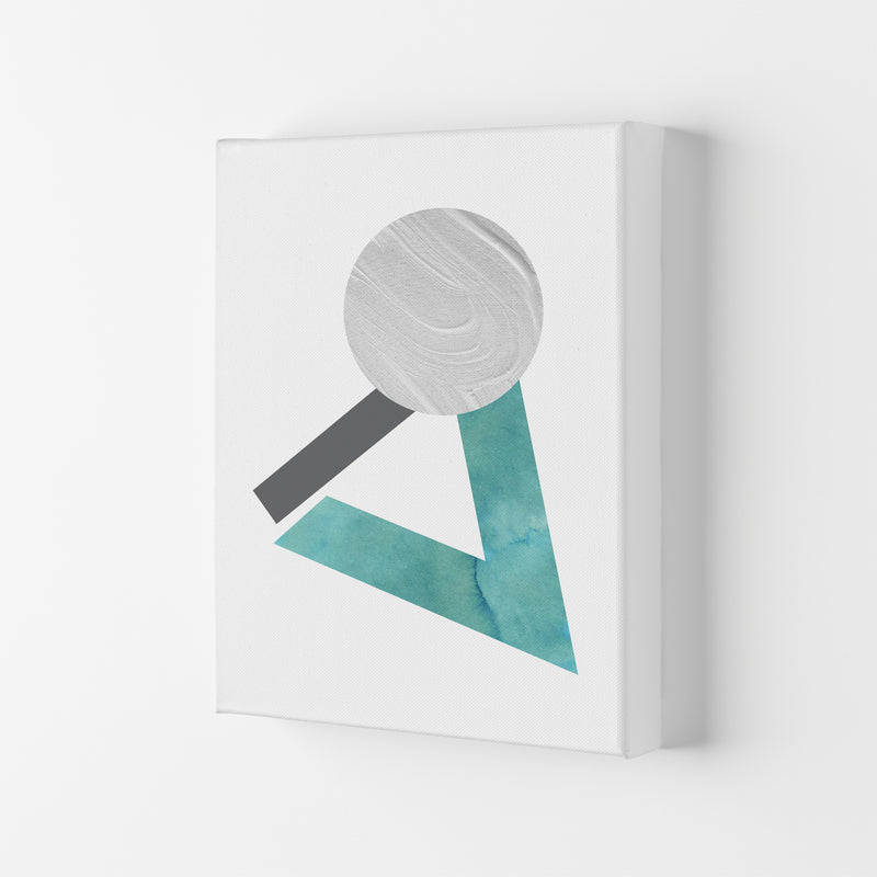 Marble Teal And Silver 3 Art Print by Pixy Paper Canvas