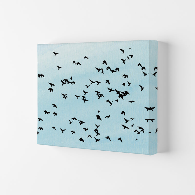 Flock Of Birds Landscape Blue Sky Art Print by Pixy Paper Canvas
