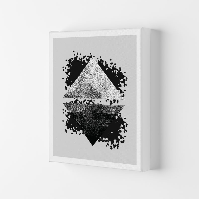 Graffiti Black And Grey Reflective Triangles  Art Print by Pixy Paper Canvas