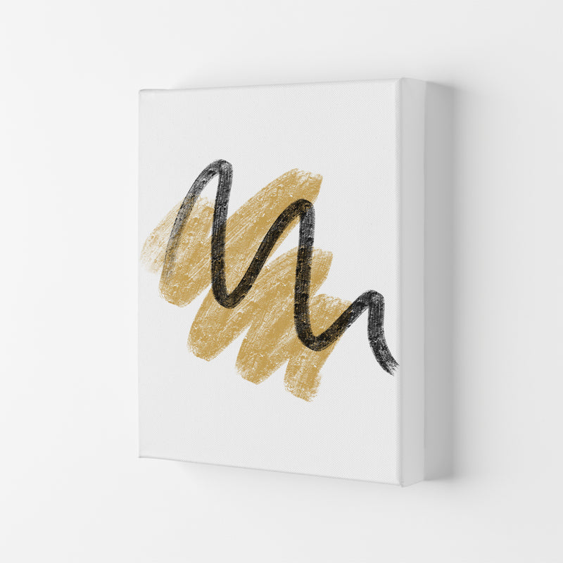 Dalia Chalk Gold And Black Scribbles  Art Print by Pixy Paper Canvas