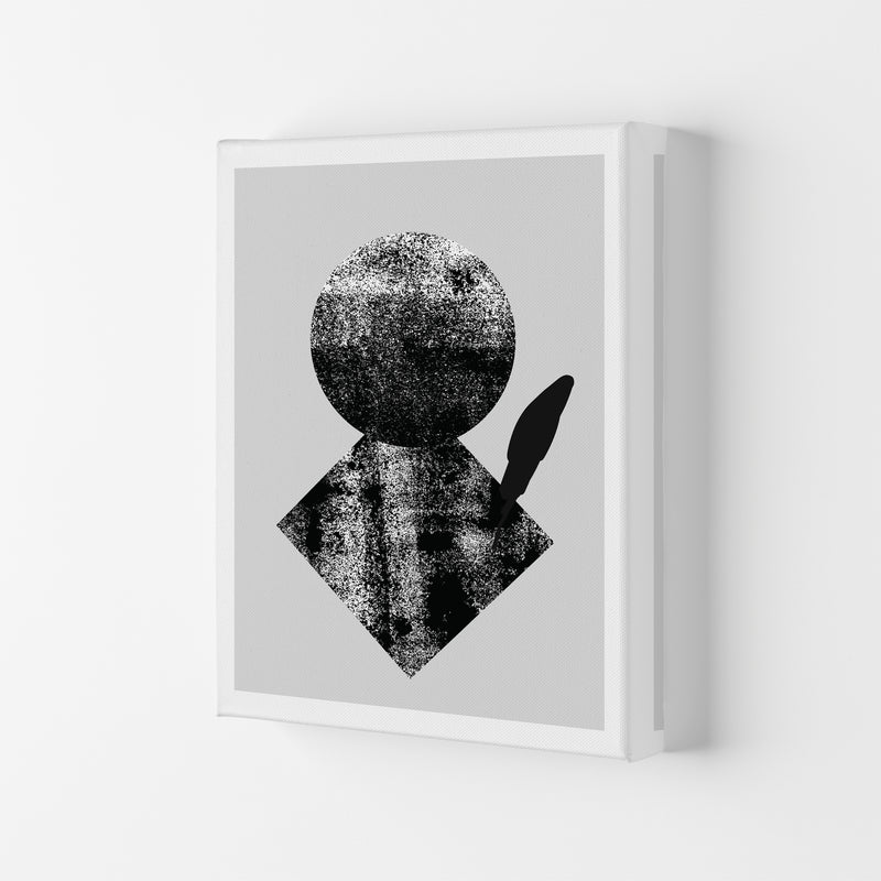 Graffiti Black And Grey Circle Leaf  Art Print by Pixy Paper Canvas