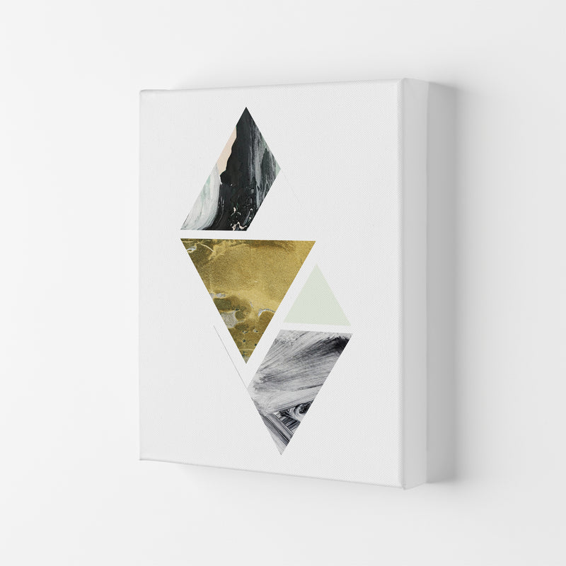 Green Marble Triangles Abstract  Art Print by Pixy Paper Canvas