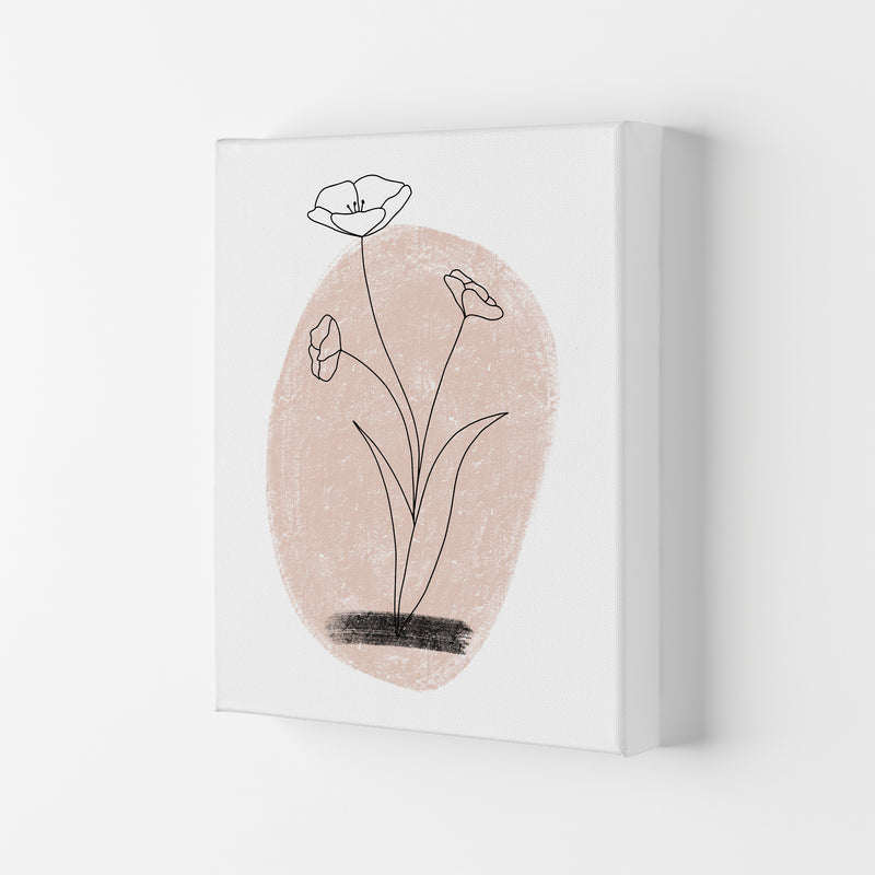 Dalia Chalk Pink Circle Flower  Art Print by Pixy Paper Canvas