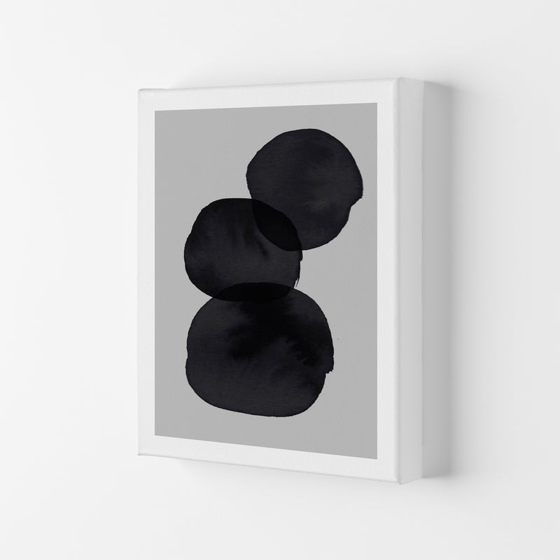 Grey And Black Stacked Circles Art Print by Pixy Paper Canvas