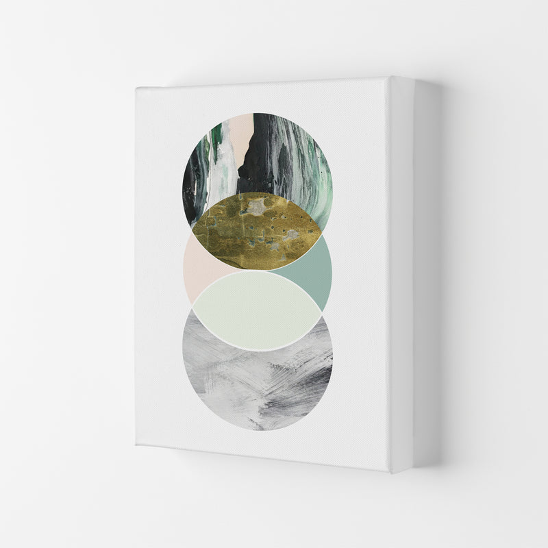Green Marble Circles Abstract  Art Print by Pixy Paper Canvas