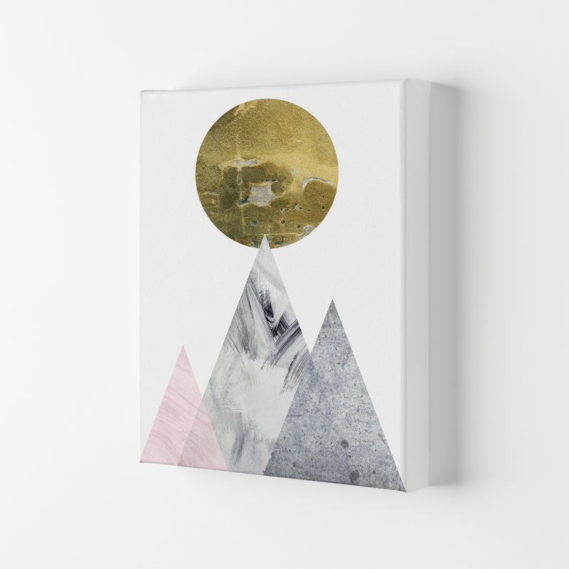 Luna Gold Moon And Mountains  Art Print by Pixy Paper Canvas