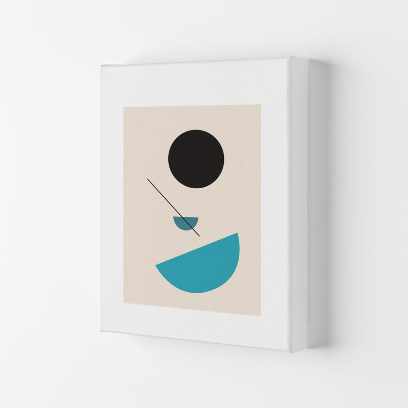 Mita Teal Abstract Shapes N2  Art Print by Pixy Paper Canvas