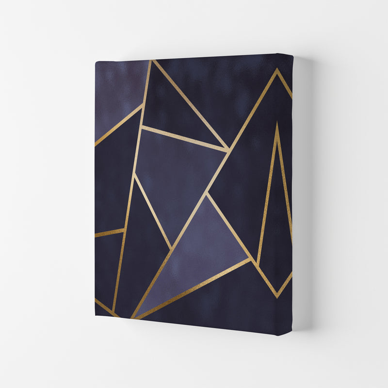 Lux Navy And Gold Geo Print  Art Print by Pixy Paper Canvas