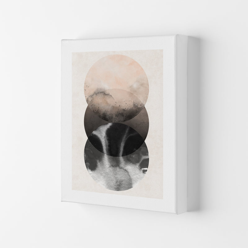 Nude And Pearl Three Circles  Art Print by Pixy Paper Canvas