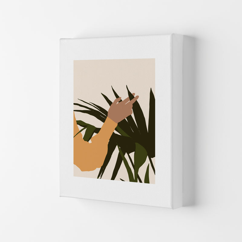 Mica Hand On Plant - N5  Art Print by Pixy Paper Canvas