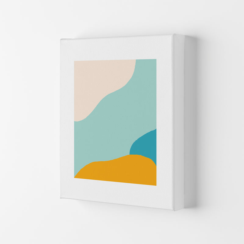 Mita Teal Abstract N18  Art Print by Pixy Paper Canvas