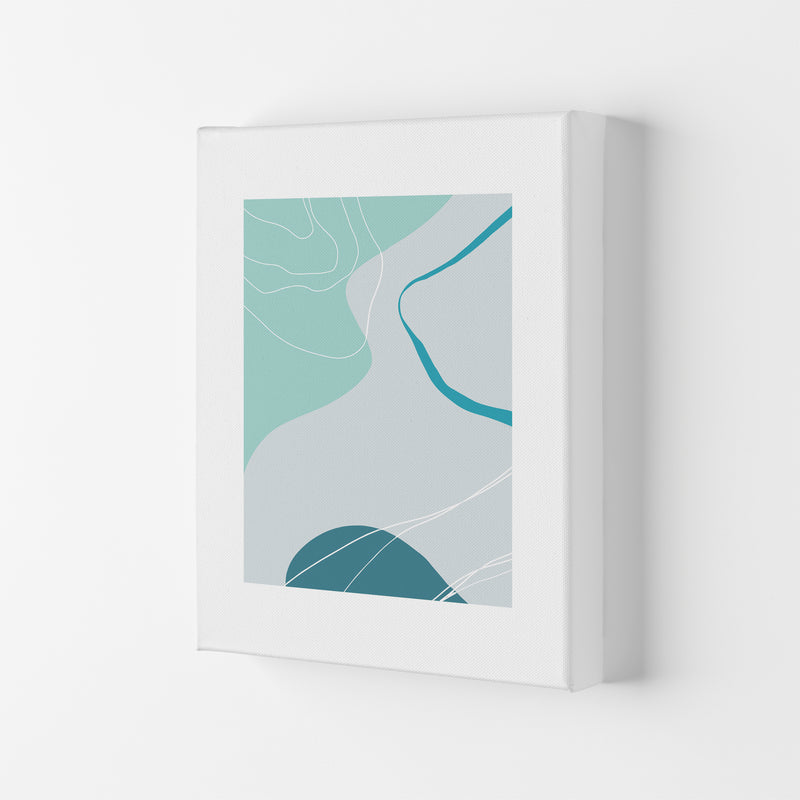 Mita Teal Abstract N17  Art Print by Pixy Paper Canvas