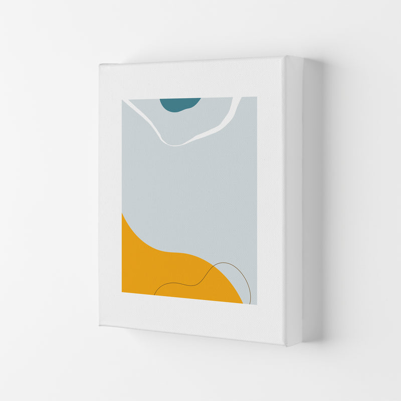 Mita Teal Abstract N21  Art Print by Pixy Paper Canvas