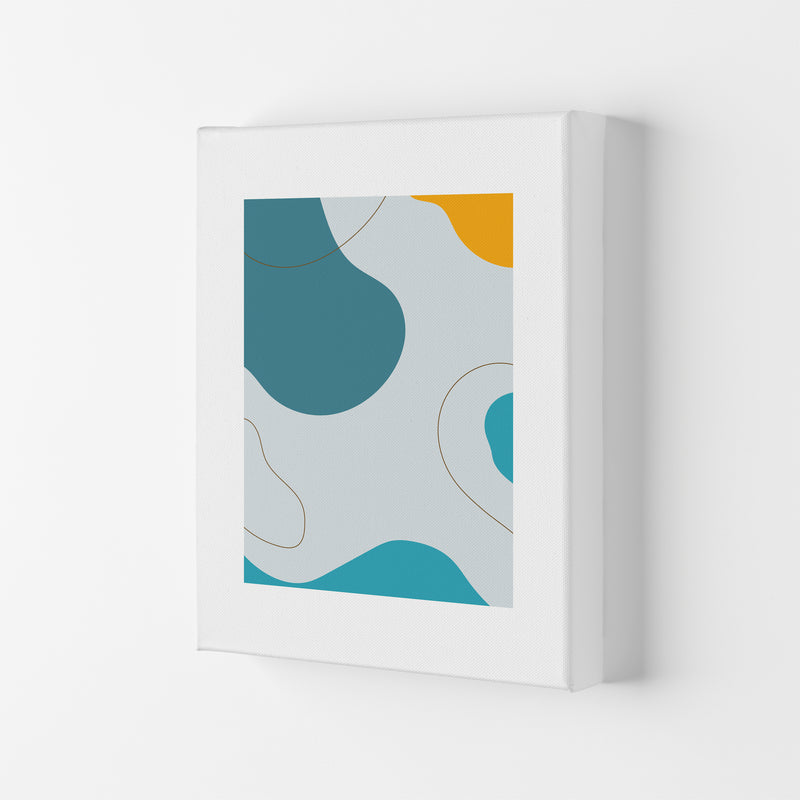 Mita Teal Abstract N16  Art Print by Pixy Paper Canvas