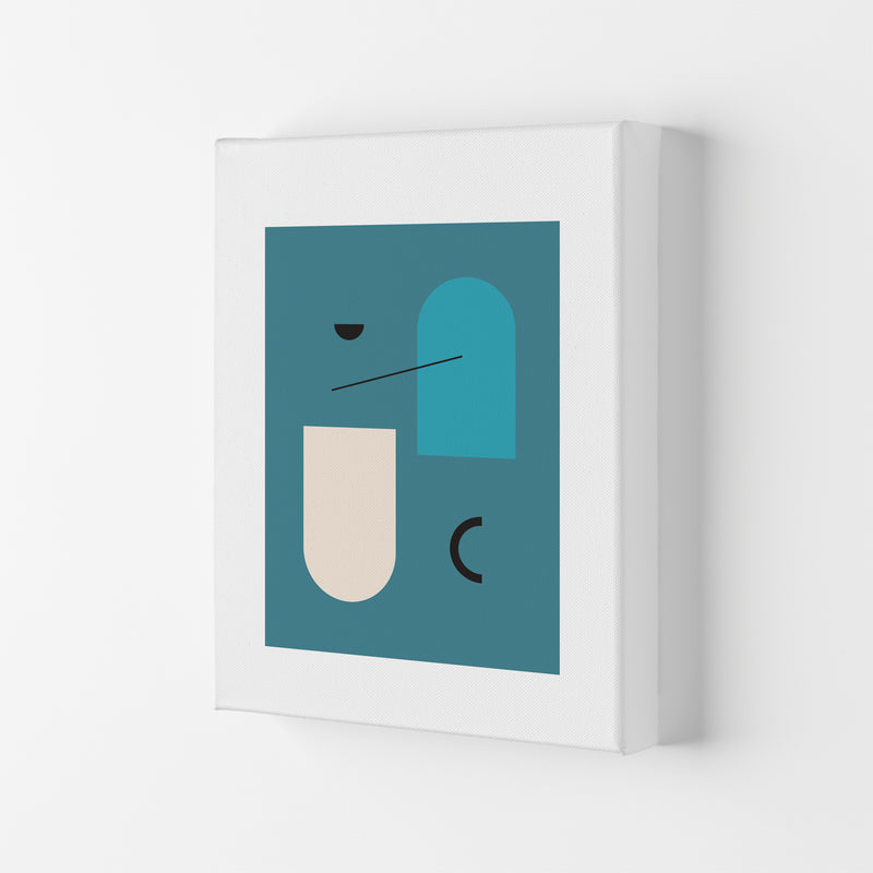 Mita Teal Abstract N4  Art Print by Pixy Paper Canvas