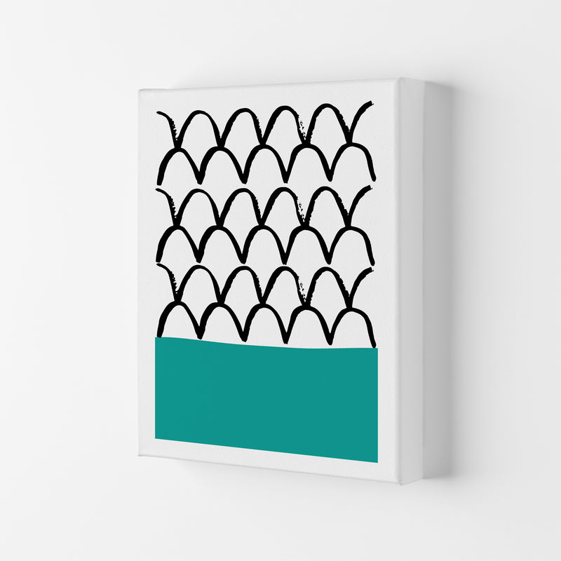 Teal Fishscales Neon Funk  Art Print by Pixy Paper Canvas