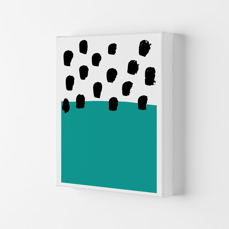 Teal Polka Neon Funk  Art Print by Pixy Paper Canvas