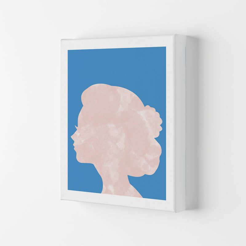 Marble Head Blue  Art Print by Pixy Paper Canvas