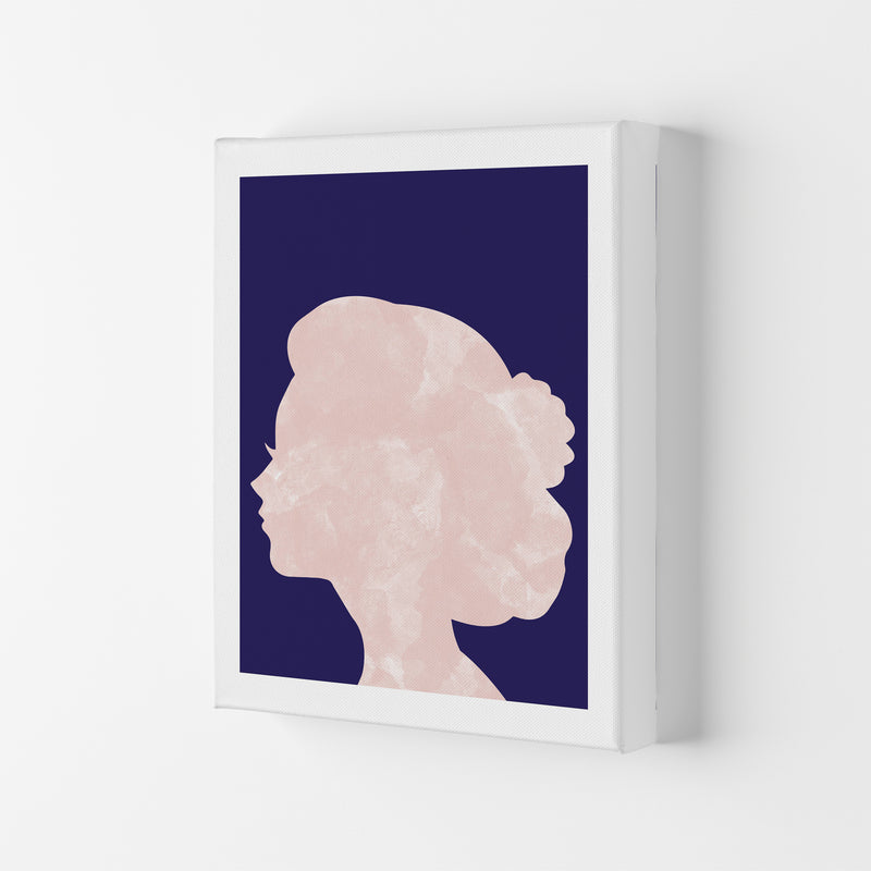 Marble Head Navy  Art Print by Pixy Paper Canvas