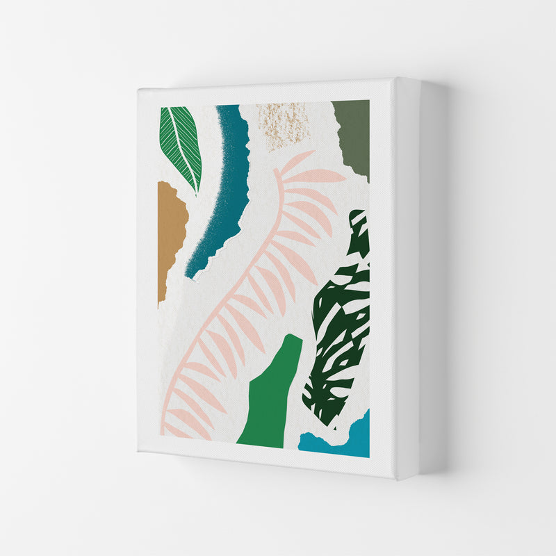 Pink Leaf Jungle Abstract  Art Print by Pixy Paper Canvas