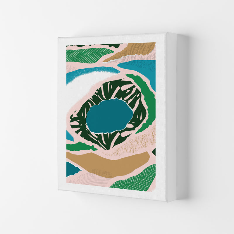 Blue Lake Jungle Abstract  Art Print by Pixy Paper Canvas