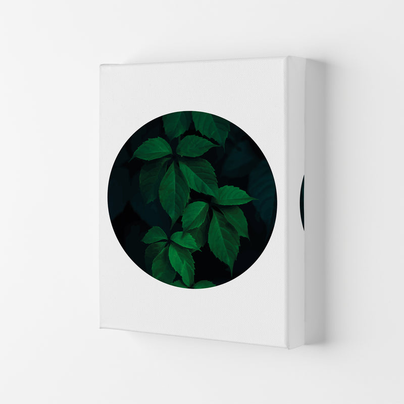 Deep Green Leaf Circle  Art Print by Pixy Paper Canvas