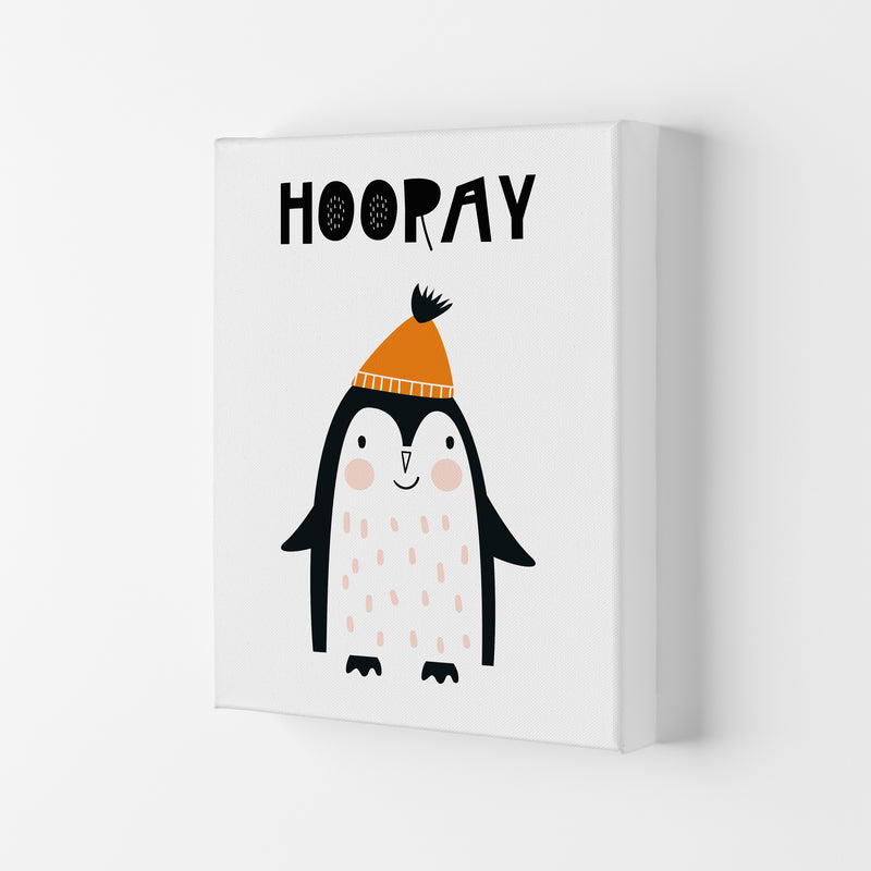 Hooray Penguin Animal  Art Print by Pixy Paper Canvas