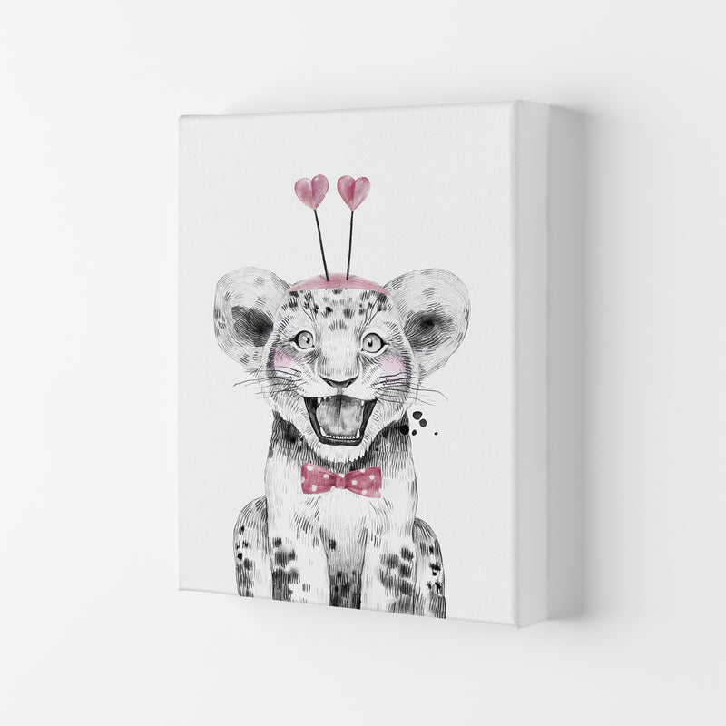 Safari Babies Tiger With Heart Hat  Art Print by Pixy Paper Canvas