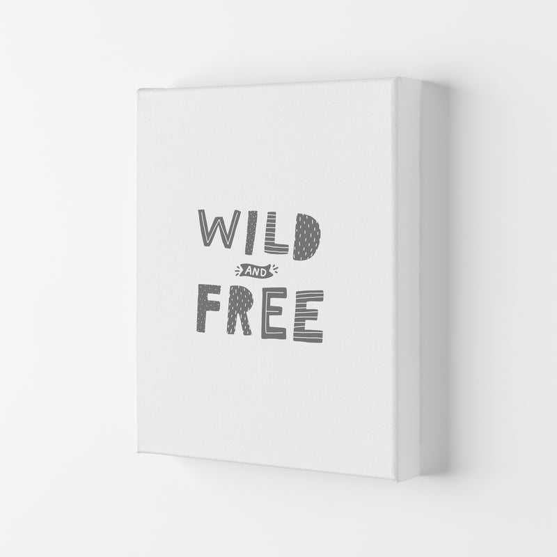 Wild And Free Grey Super Scandi  Art Print by Pixy Paper Canvas
